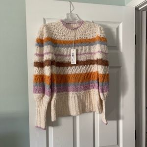 NWT Rebecca Taylor fluffy stripe sweater